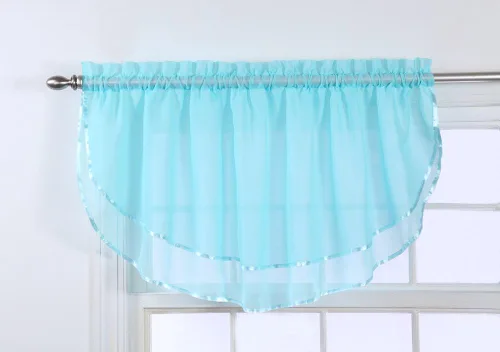 Miniatura 45 de Stylemaster Elegance Cenefa recta de gasa transparente, 60 x 14 pulgadas, color dorado