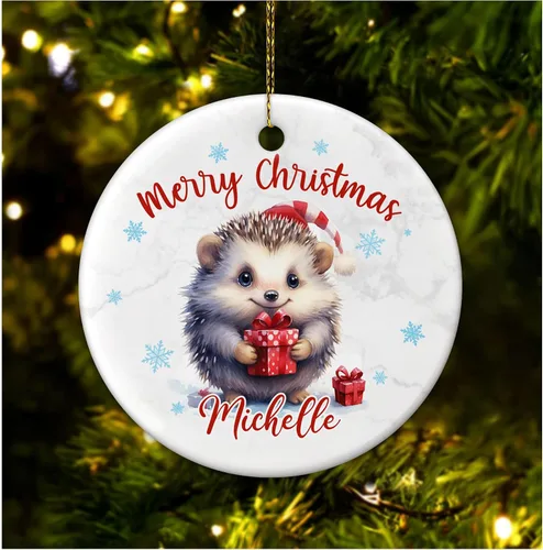 Miniatura 32 de Hyturtle Adorno de Navidad personalizado para amantes de las llamas, adorno de cerámica con nombre personalizado de llama, regalos lindos