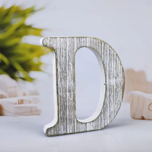 Miniatura 29 de Letras de madera rústica sin terminar de 4 pulgadas para decoración de pared, letras decorativas de pie en rodajas, decoración de tablero