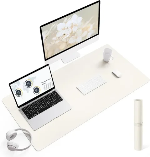 Miniatura 60 de YSAGi Almohadilla de escritorio de piel antideslizante, tapete impermeable para teclado de computadora portátil, protector de mesa y alfombrilla