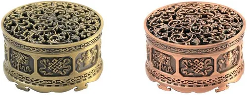 Miniatura 8 de Quemador de incienso tibetano, quemador de incienso de Buda, tamaño pequeño para cono, torre, incienso en polvo, incienso de bobina de 2H/4H