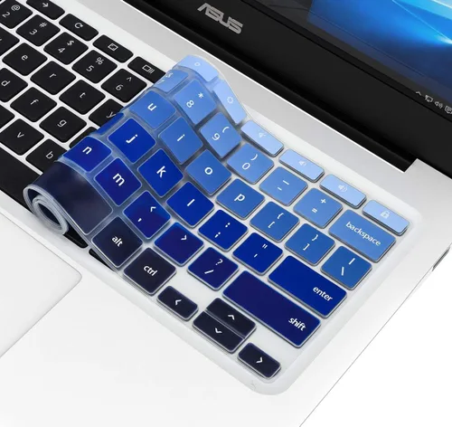 Miniatura 5 de CaseBuy Funda de teclado prémium para ASUS Chromebook Flip C434 2 en 1, ASUS C302CA/C423NA/C425TA/C433TA/C434TA-DH342T DSM4T DS384T C523NA azul