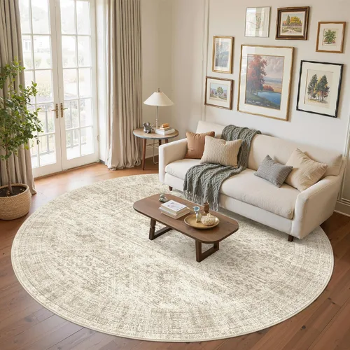 Miniatura 45 de Alfombra de pasillo Soalmost 2'6" x 10' lavable, alfombra antideslizante para cocina, baño, lavandería, alfombras vintage ultra delgadas para Beige