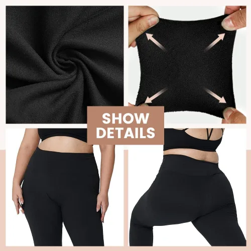 Miniatura 4 de HLTPRO Paquete de 3 leggings de talla grande para mujer XL - 4X pantalones de yoga elásticos y suaves para entrenamiento y correr