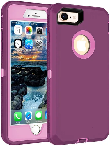 Miniatura 9 de MXX Funda resistente para iPhone 8 con protector de pantalla [sin clip para cinturón] [3 en 1 capas de protección] cubierta de protección de goma