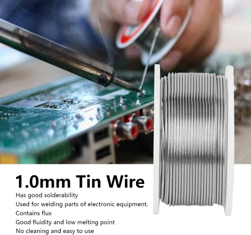 Miniatura 5 de Walfront Alambre de soldadura de núcleo de colofonia limpia, alambre de soldadura de plomo de estaño de alta pureza para reparación de electrónica