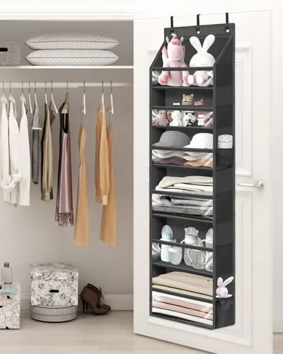 Miniatura 8 de STORAGE MANIAC Organizador para colgar sobre la puerta, organizador colgante de gran capacidad, bolsillos profundos transparentes detrás