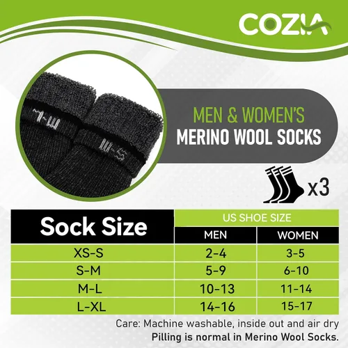Miniatura 4 de Calcetines de lana merina, calcetines cálidos casuales para invierno, calcetines acogedores para botas para hombres y mujeres