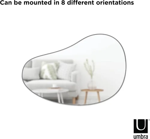 Miniatura 4 de Umbra Espejo de pared Pebble de 24 x 36 pulgadas, diseño moderno, titanio