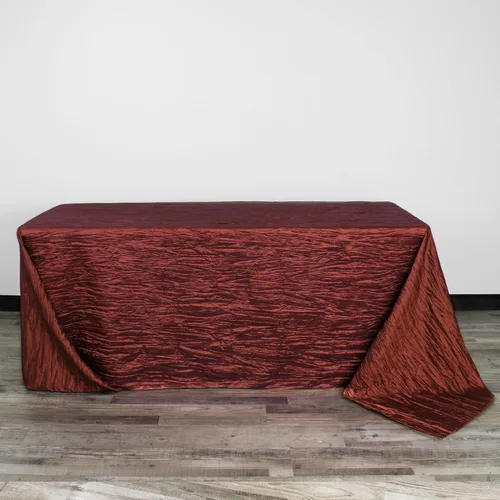 Miniatura 3 de YOUR CHAIR COVERS - Mantel rectangular de tafetán arrugado de 90 x 156 pulgadas - Mantel rectangular para mesas rectangulares de 8 pies, mantel