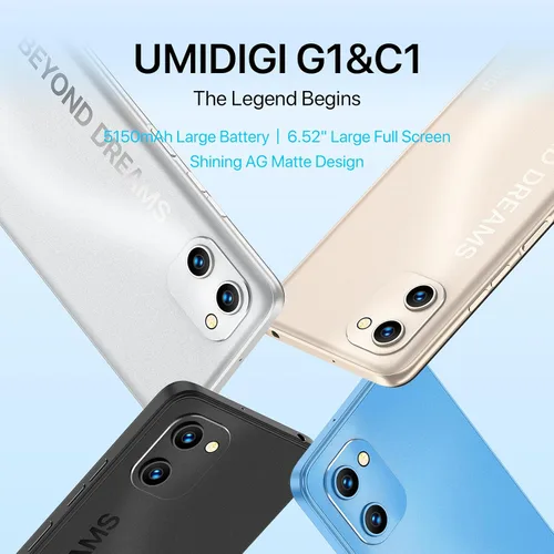 Miniatura 2 de UMIDIGI Teléfono celular G1 Dual Sim 4G LTE Global Desbloqueado Teléfono, Unisoc T610 hasta 1.8GHz, 2+32GB 256G Expandible, 6.52" HD+, 5150mAh