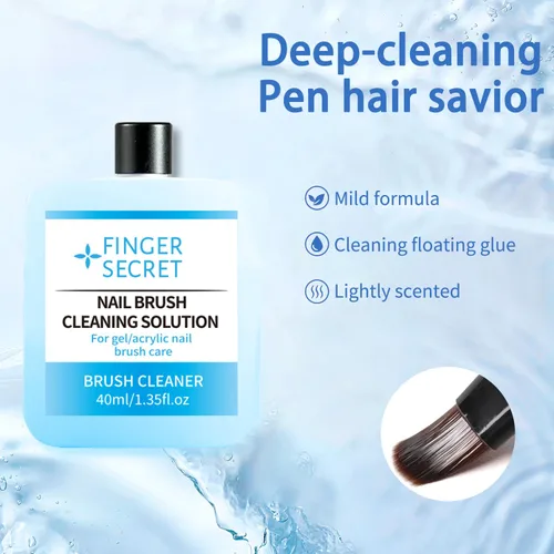Miniatura 3 de Limpiador de cepillos de uñas, solución de limpieza de cepillo de uñas, 1.4 fl oz, limpiador de pinceles para arte de uñas, para productos