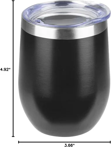 Miniatura 7 de StarSpeed Vaso de vino de 12 onzas con tapa, tazas de viaje de acero inoxidable sin pie con aislamiento de doble pared, taza de café aislada, vasos