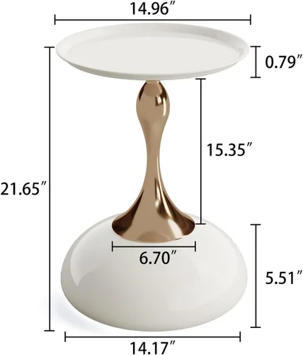 Miniatura 2 de Mesa auxiliar redonda pequeña de metal de lujo para espacios pequeños, mesa de Martini moderna, mesa decorativa para bebidas, mesa de café, mesita