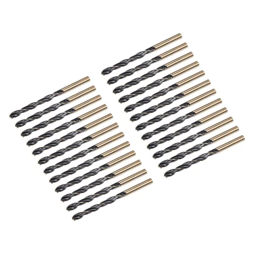 Miniatura 31 de uxcell Brocas Jobber de 0.118 in (0,118 pulgadas) de nitruro negro y oro recubierto de titanio M2 de alta velocidad (HSS) Brocas helicoidales