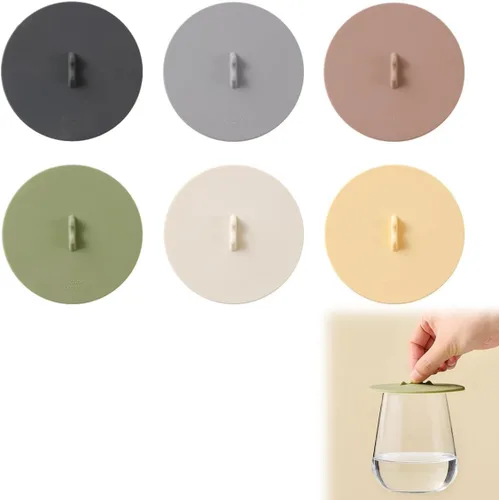 Tapas de silicona para tazas, diseño de 6 colores, tapas herméticas antipolvo de grado alimenticio para tazas, tazas de té, tazas de café, 6 piezas