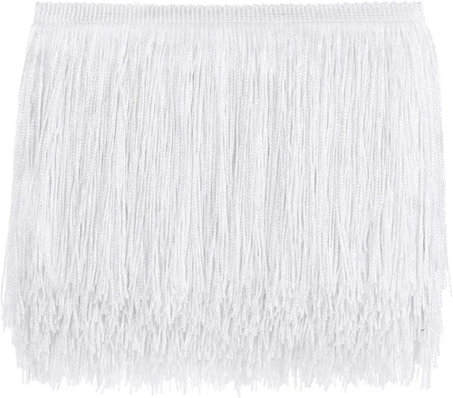 Miniatura 11 de AWAYTR Ribete de Flecos para Costura de 10 Yardas - 6 pulgadas de Ancho con Borlas para Manualidades DIY, Ropa y Decoración de Vestidos