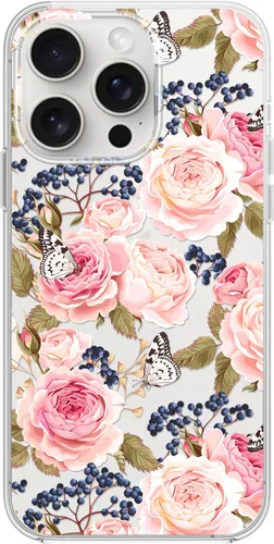 Miniatura 21 de Blingy's Funda para iPhone 15 Pro, lindo estilo de gato con patrón de flor de cerezo divertido diseño de animales de dibujos animados, funda Gato