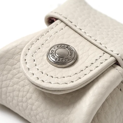 Miniatura 63 de Cockatoo Monedero de cuero genuino para cambio, mini billetera con bolsillo a presión para hombres y mujeres, Rojo (Aurora Red), Casual