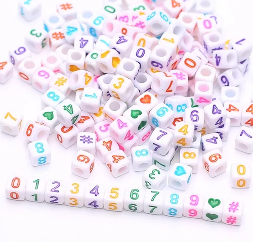 Miniatura 5 de ToBeIT 800 cuentas de acrílico en forma de cubo de letras del alfabeto, cuentas cuadradas para manualidades, llaveros, pulseras, collares, joyería