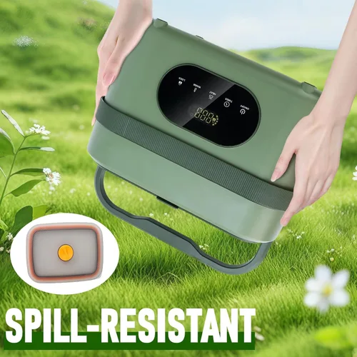 Miniatura 7 de MDHAND Lonchera térmica para hombres – Fiambrera eléctrica inalámbrica con batería de 18000 mAh para adultos trabajadores, viajeros, conductores