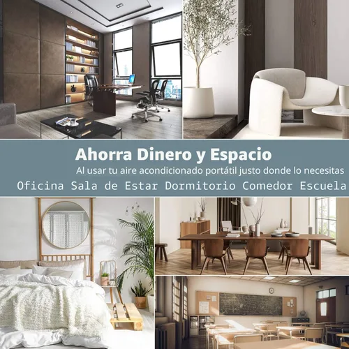 Miniatura 8 de Uhome 2024 Nuevo Aire Acondicionado Portátil, Unidad de AC Compacta de 8000 BTU con Enfriamiento, Deshumidificador, Ventilador, Control Remoto y Kit
