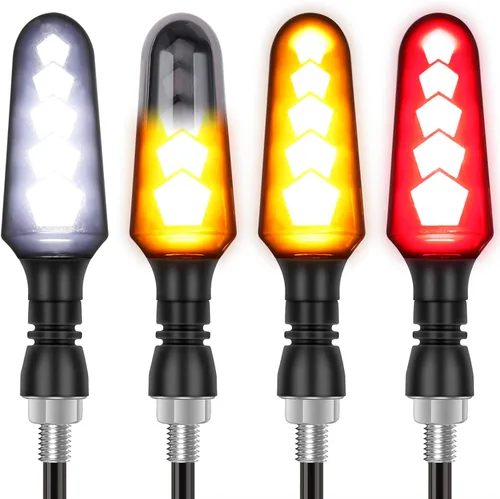 Miniatura 8 de Kinstecks 4 indicadores de motocicleta luces intermitentes intermitentes de giro para motocicleta luces de marcha diurna luces de freno 12V 16LED