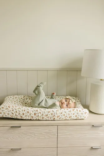 Miniatura 4 de Mebie Baby Funda para cambiador, flor de otoño, 100% muselina de algodón para cambiador, funda para bebé niño y niña, fundas de decoración