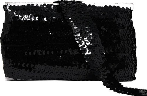 Miniatura 56 de Mandala Crafts Cinta elástica de lentejuelas – 1.5 pulgadas, ribete elástico de lentejuelas amarillas para coser diadema de vestido, 10 yardas
