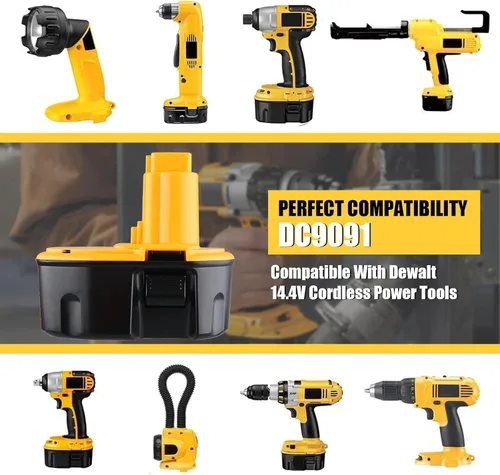 Miniatura 6 de DC9091 4.8Ah Ni-MH Batería de repuesto para Dewalt 14.4V Batería DW9091 DE9091 DE9092 DE9038 DW9094 Compatible con Dewalt 20V Herramientas