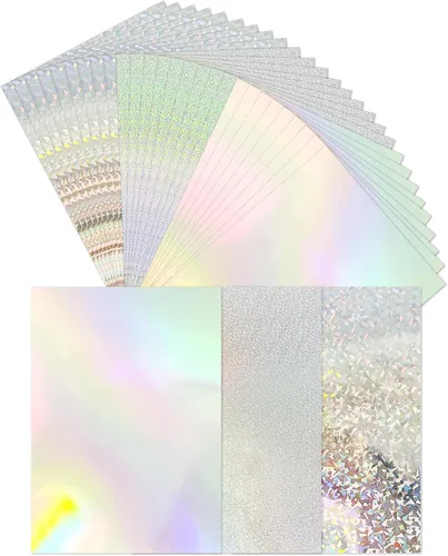 Miniatura 10 de Paquete de 32 hojas de cartulina con purpurina A4, cartulina gruesa de 250 g/m², papel brillante de colores para Cricut, álbum de recortes, póster
