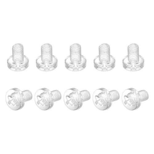 Miniatura 11 de uxcell M2x6mm plástico Phillips pernos 50pcs PC Pan cabeza máquina tornillos transparentes