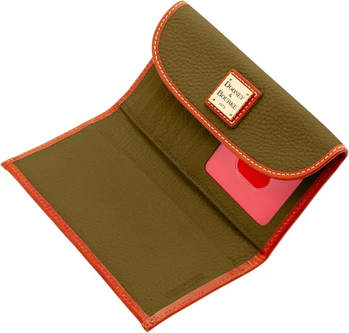 Miniatura 3 de Dooney & Bourke Billetera, cartera de embrague continental de grano de guijarros, Verde -Oliva