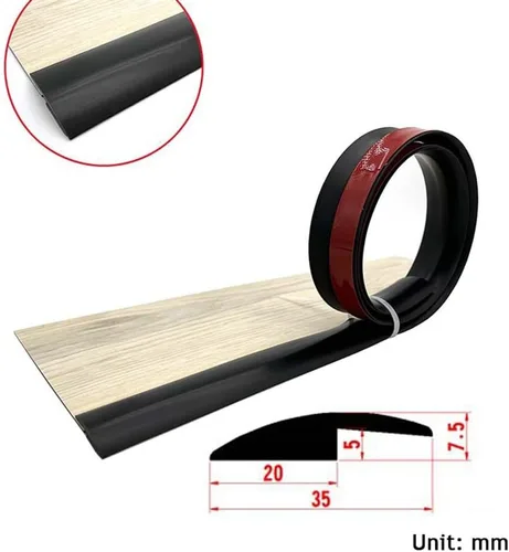 Miniatura 2 de KADEUX Tira de PVC para alfombras y bordes de piso, tira autoadhesiva de transición de umbral de tira divisora de piso, altura < 0.197 in