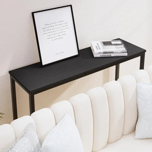 Miniatura 8 de Timberer Mesa de consola de 39.4 pulgadas, mesa de entrada de pasillo, mesa de sofá detrás del sofá, para sala de estar, entrada, fácil montaje