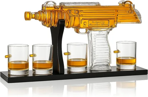 Miniatura 9 de Juego de decantador de pistola de whisky + 2 vasos bala - Regalos de pistola de Navidad y cumpleaños para hombres que lo tienen todo, regalos