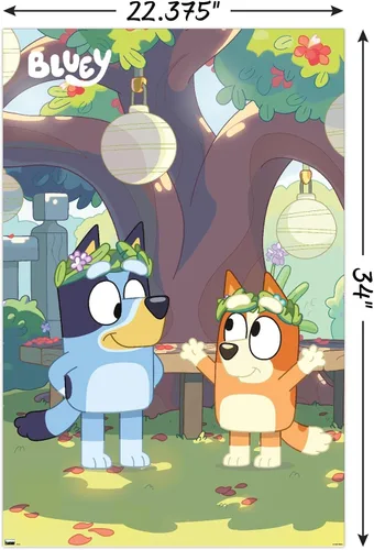 Miniatura 3 de Bluey - Póster de pared dúo, 34 pulgadas de largo x 22.4 pulgadas de ancho, versión sin marco