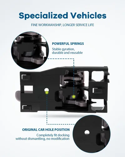 Miniatura 6 de LUJUNTEC Manija de puerta interior – Conductor delantero y trasero izquierdo del pasajero lado derecho, repuesto directo gris para Toyota 2001-2007