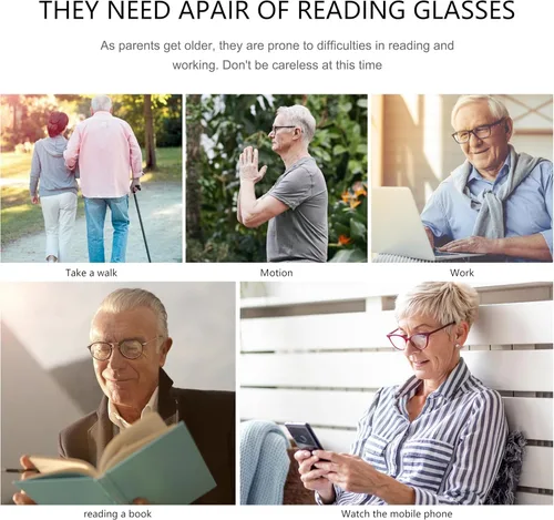 Miniatura 7 de Przene Gafas de lectura para hombres y mujeres, con bloqueo de luz azul, bisagras de resorte, paquete de estilo ligero Negro/Demi Brown/Negro/Demi