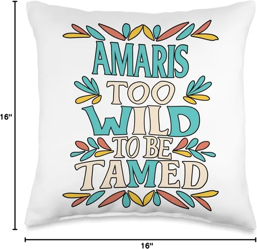 Miniatura 4 de Wildflower Gift For Women Gift For AMARIS Linda almohada retro con nombre Amaris de flores silvestres para niñas, 16 x 16 pulgadas, multicolor