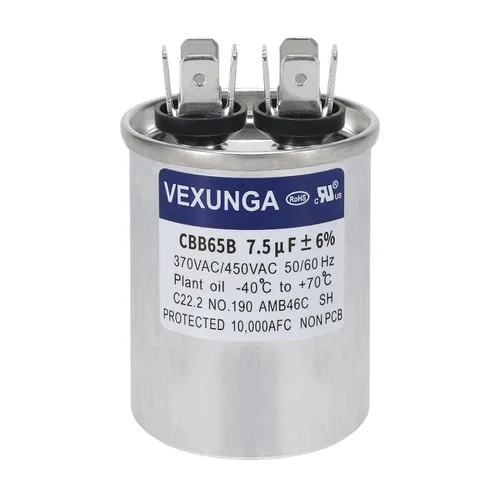 Miniatura 24 de VEXUNGA - 25/5 uF 25+5 MFD 370V o 440V Condensadores redondos de arranque dual 25 5 uF 370 440 Volt VAC CBB65 Condensadores para acondicionador