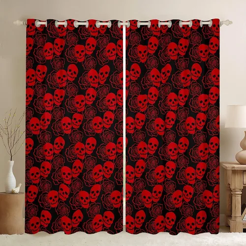 Miniatura 12 de Feelyou Cortinas opacas abstractas modernas de arte abstracto para dormitorio, sala de estar, niños, patrón rojo, gris, negro, patrón de Multi 05