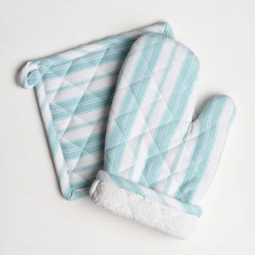 Miniatura 27 de Juego de guantes de horno y soportes para ollas - Guantes resistentes al calor duraderos - Mitones gruesos para cocina - Adecuados para cocinar