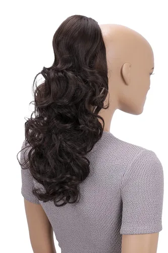 Miniatura 14 de CAISHA Extensiones de cola de caballo de 18 pulgadas, mezcla de marrón claro ondulado voluminoso PH27 mezcla marrón claro #6T27 PH27