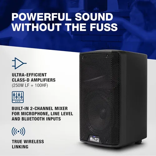 Miniatura 3 de ALTO TX408 350W 8" Altavoz PA alimentado con Bluetooth, mezclador de 2 canales, nivel de línea para DJs y músicos móviles, para lugares pequeños