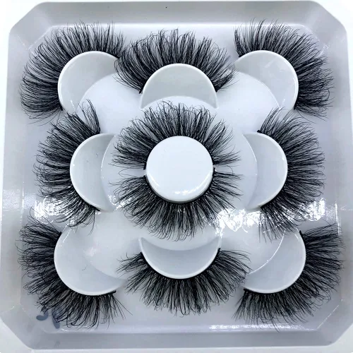 Miniatura 14 de 5 pares de pestañas postizas de visón 3D de 0.98 pulgadas a granel, con caja personalizada, pestañas postizas naturales finas al por mayor (ML-07)