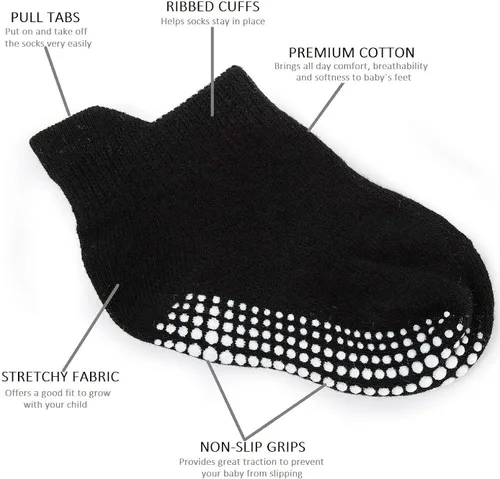 Miniatura 2 de Zaples - Calcetines con altura hasta el tobillo para bebé con base antideslizante unisex