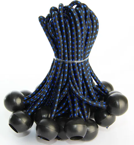 Miniatura 9 de Paquete de 25 cuerdas elásticas de bolas elásticas de 6 pulgadas de diámetro para toldo, red, postes, jardín, herramientas, cables, cable resistente
