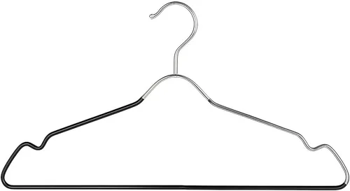 Miniatura 7 de Paquete de 24 perchas de metal con muesca para el hombro, perchas de alambre resistente, acero inoxidable ultrafino, antideslizantes, ahorran