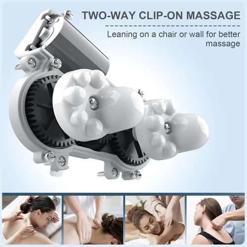Miniatura 5 de Masajeador eléctrico de cuello, almohada de masaje con amasado calefactado portátil, masajeador Shiatsu recargable en forma de U para hombro